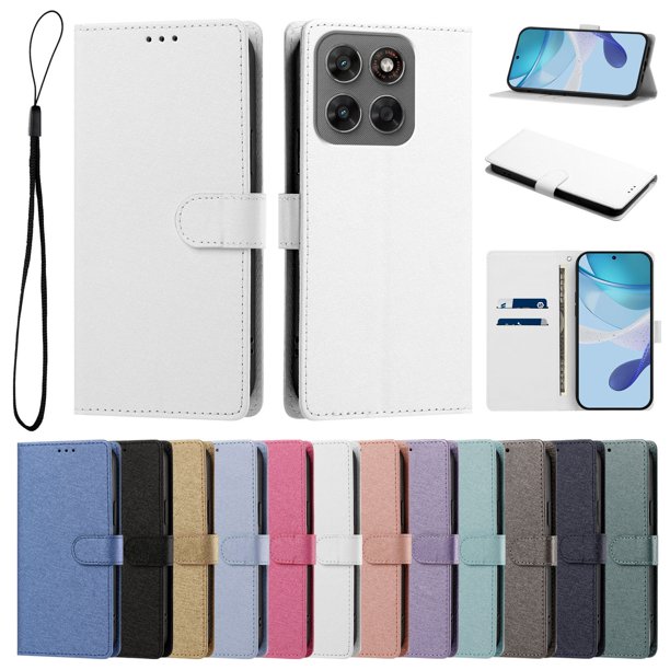 Cartera Protectora para Motorola Moto G87 con Soporte, Blanco