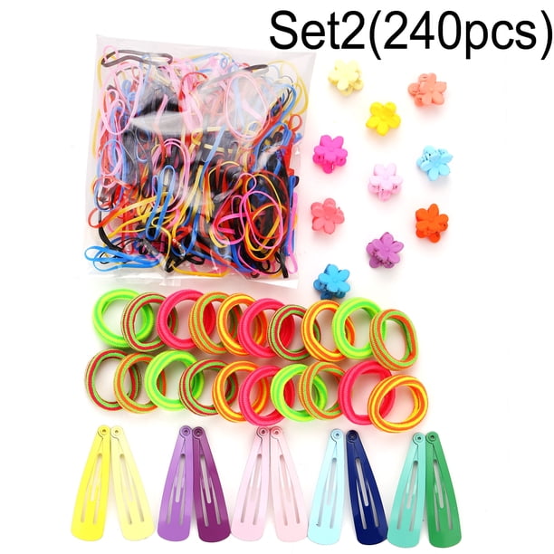 Colorful Hair Ties Set Hair Scrunchies For Girls Women, Elastic Ponytail Clips Holders Rubber Band For Hair, Traceless Hair Ropes Set Hair Elastics For Baby