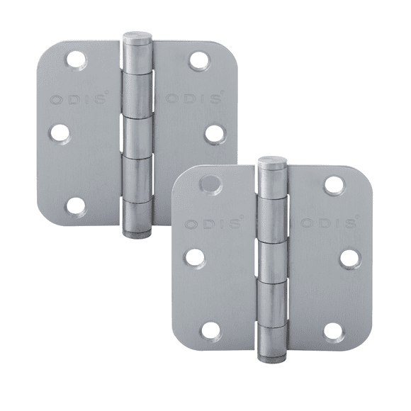 Pack 2 Bisagras Acero Odis 3,5”×3,5”×2,0mm Canto Redondo - Plata