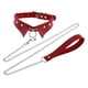 thumbnail image 3 of Gargantilla de cuello , suave y genial, accesorio de cosplay de cuero sintético con correa de cadena. rojo, 3 of 5