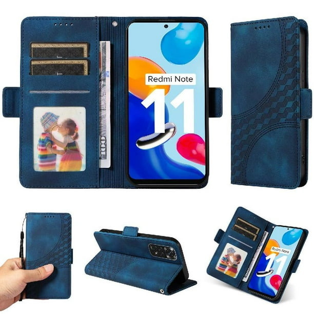 Carcasa FOXDOCK Xiaomi Redmi Note 11s 4G de cuero PU, diseño acolchado clásico, protección contra caídas y rayones