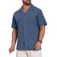 thumbnail image 4 of INSPIRE CHIC Camisa de Hombre con Cuello de Campamento, Bolsillo en el Pecho, Botones, Manga Corta, Algodón, Talla M, Azul Oscuro, 4 of 4