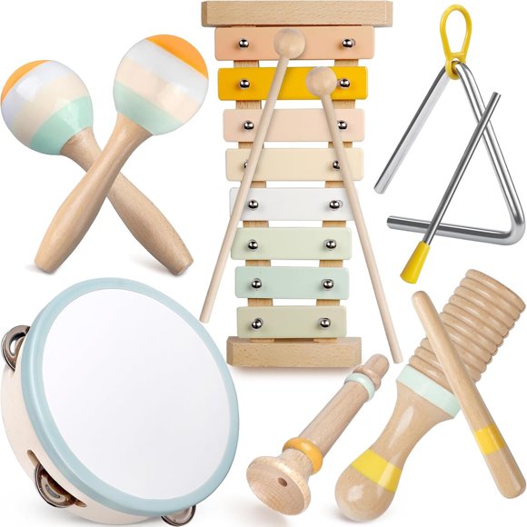 Set de instrumentos musicales de madera Rmischolar, 8 tonos, neutro