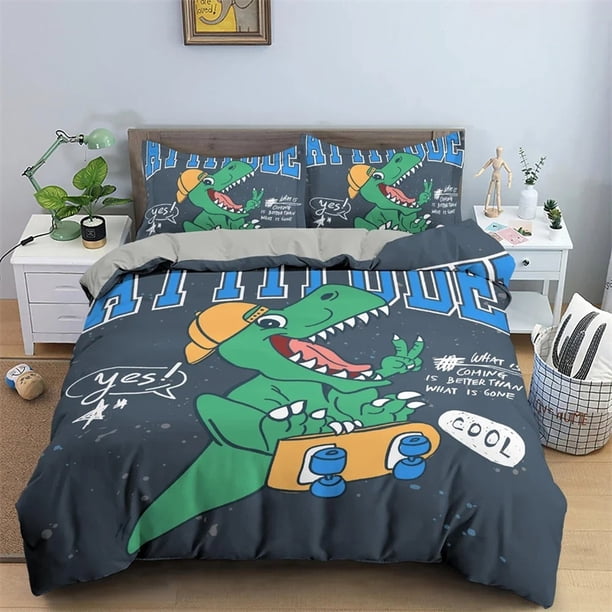 Dinosaur Bedding Set For Kid's Bedroom Decor Duvet Cover Bedclothes Pillowcase Bed Set