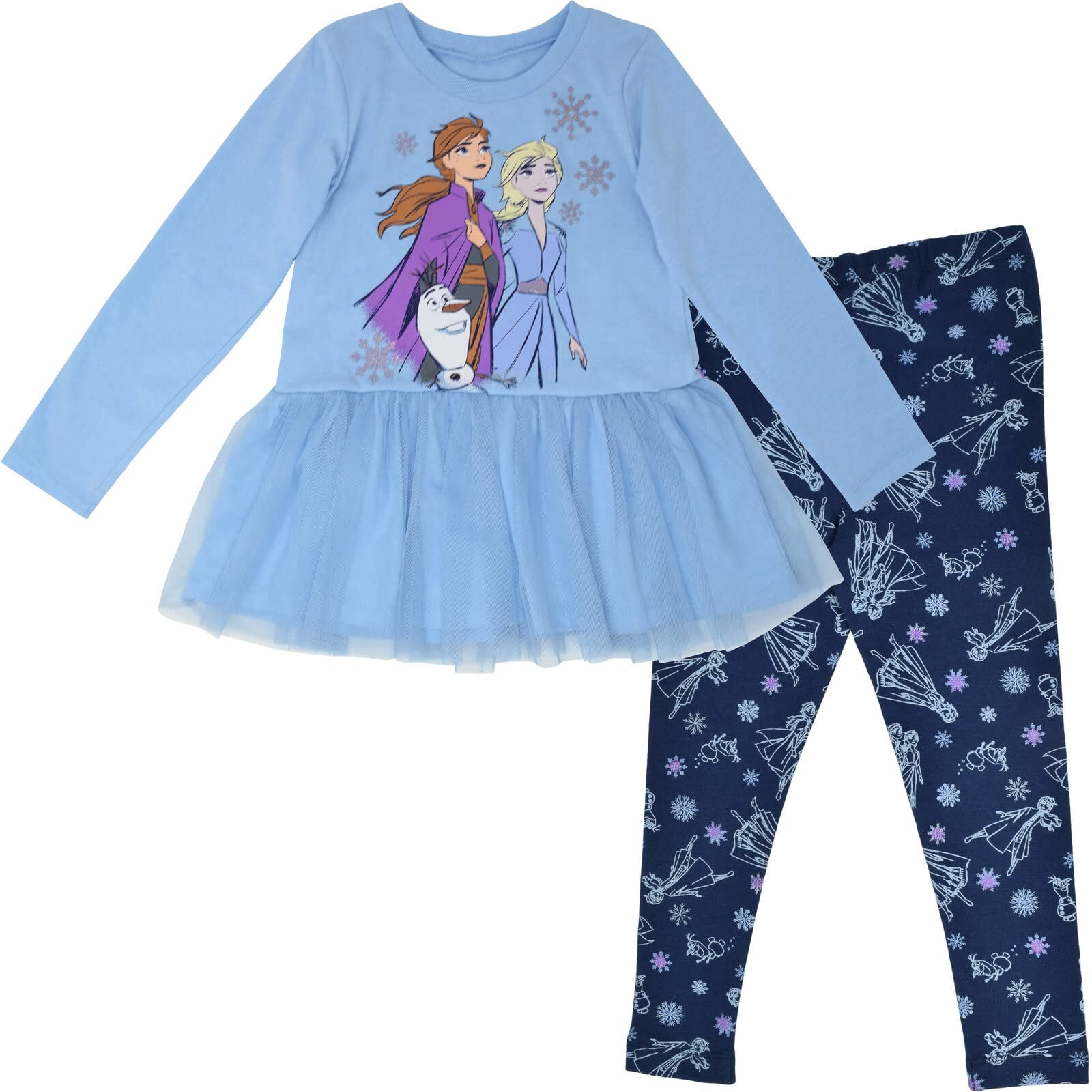 Conjunto Disney Frozen Elsa Y Anna Para Niñas Pequeñas Camiseta Y Leggings 4t