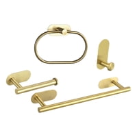 Magideal - Juego De Accesorios De Baño Set De Accesorios De Baño Gancho De Toalla Juego De Barra De Toalla De Baño De Acero Inoxidable Toallero De Mano Para Baño , Oro