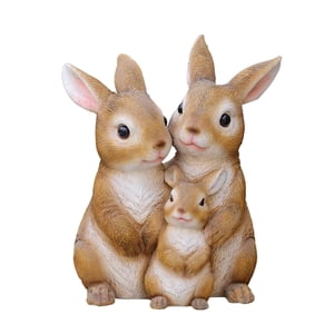 Magideal - Estatua De Jardín, Figuritas De Conejo, Adorno Decorativo De Mesa, Diseño De Escena De Paisaje, Esculturas De Conejo Para Dormitorio, Sala De Estar, P 3 Piezas