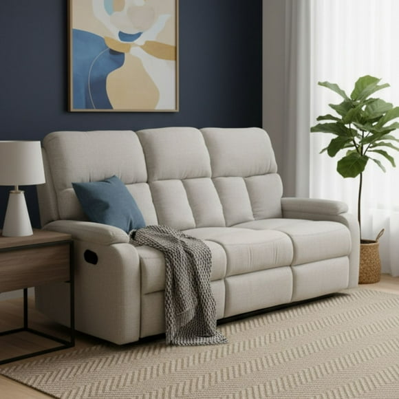 Sofá Reclinable 3 Cuerpos Beige Moderno Matheus PK8071SBE