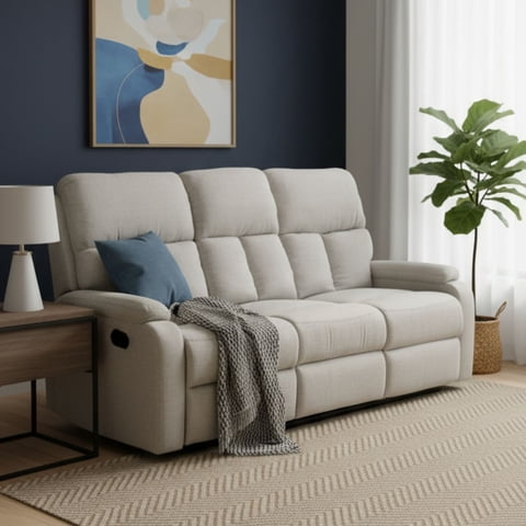 Daniels - Sofá Reclinable 3 Cuerpos Beige Moderno Matheus Pk8071Sbe