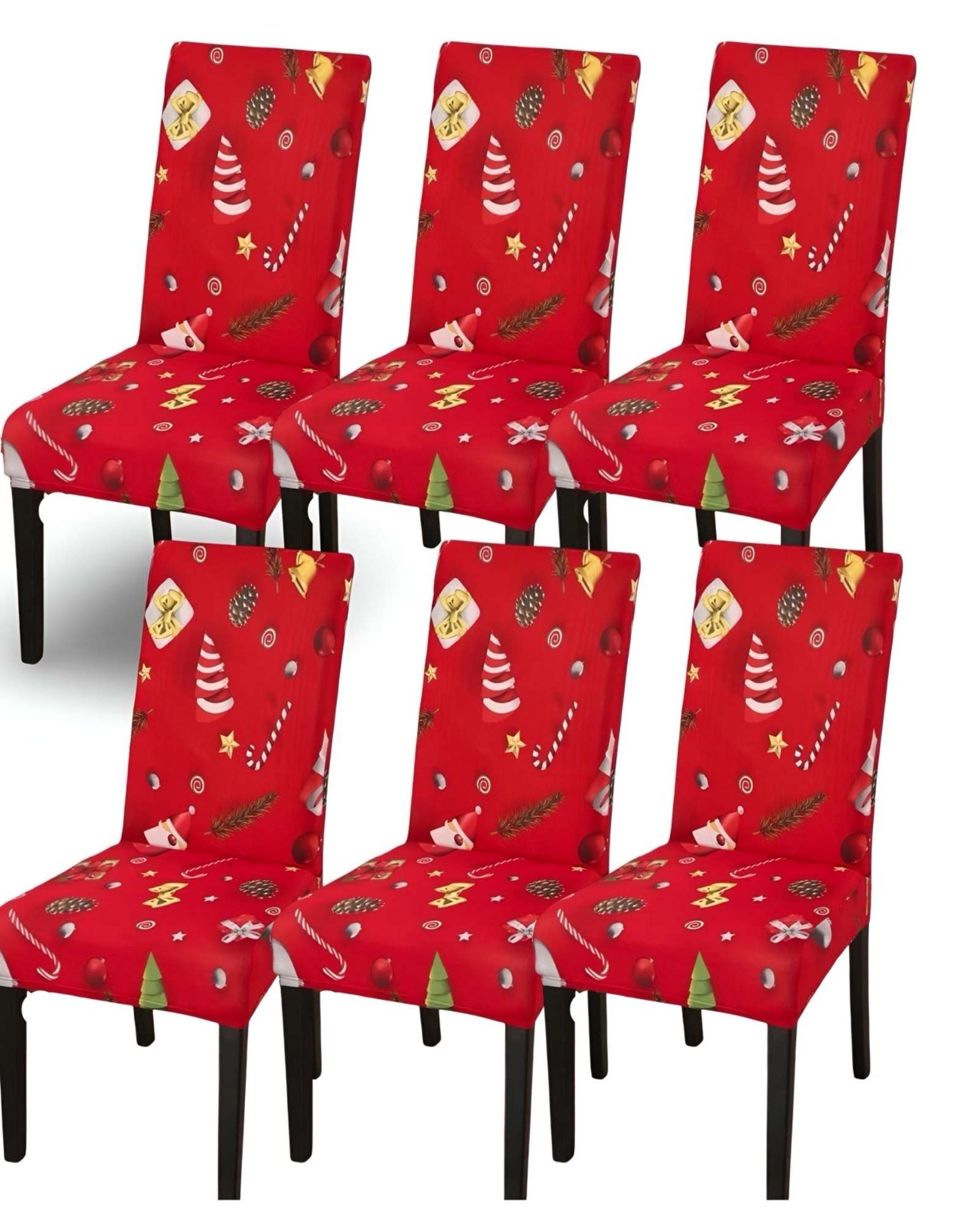 Teng Fei - Set De 6 Fundas Para Sillas Diseño Navidad R12