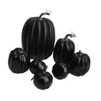 Bothyi - 7 Piezas De Calabazas Falsas, Modelo De Bricolaje, Verduras Artificiales Para Tienda De Halloween, Otoño, Negro