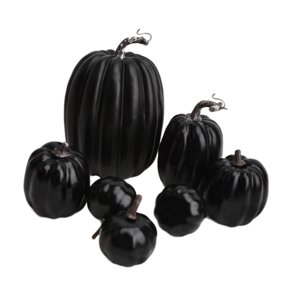 Bothyi - 7 Piezas De Calabazas Falsas, Modelo De Bricolaje, Verduras Artificiales Para Tienda De Halloween, Otoño, Negro