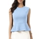 thumbnail image 2 of INSPIRE CHIC Chaleco Peplum para Mujer Elegante sin Mangas Cuello Redondo Dobladillo Acampanado Blusas de Oficina XL Gris Azul, 2 of 6