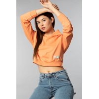 Home Fashion - Poleron Crop Mujer Naranjo Con Capucha Talla M