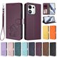 thumbnail image 3 of Honor 600 Smart Funda Billetera con Estampado de Gato, Morado Oscuro, 3 of 6