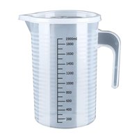 Magideal - Taza Medidora Con Recipiente De Líquido A Escala, Vaso Cilíndrico Graduado Fácil De Transportar, Accesorios Para Hornear Para Agua Fría Y Caliente En 2000 Ml