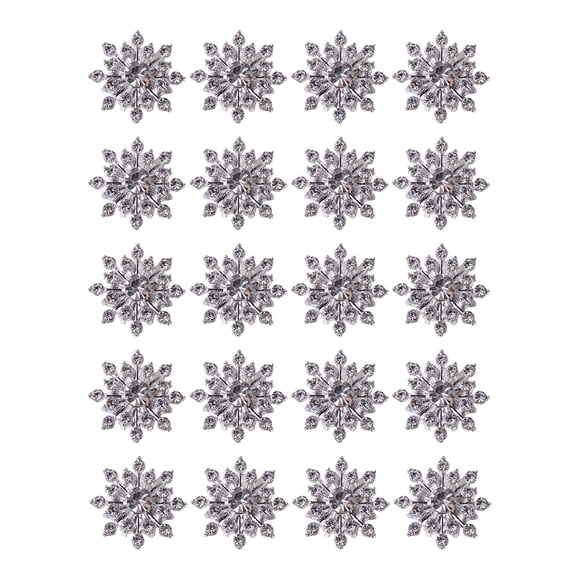 20 Piezas Adornos Florales Con Parte Posterior Plana Y Diamantes De Imitación, Dijes Florales Para Invitaciones