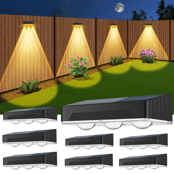 Luces Solares Para Vallas Paquete De 8 Unidades 3 Led Modo 7