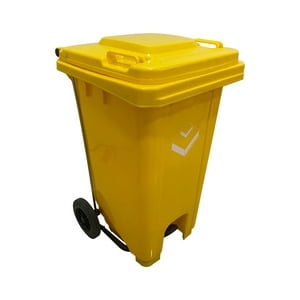 Lorenzini - Basurero 100 Litros C/Rueda /Pedal Amarillo