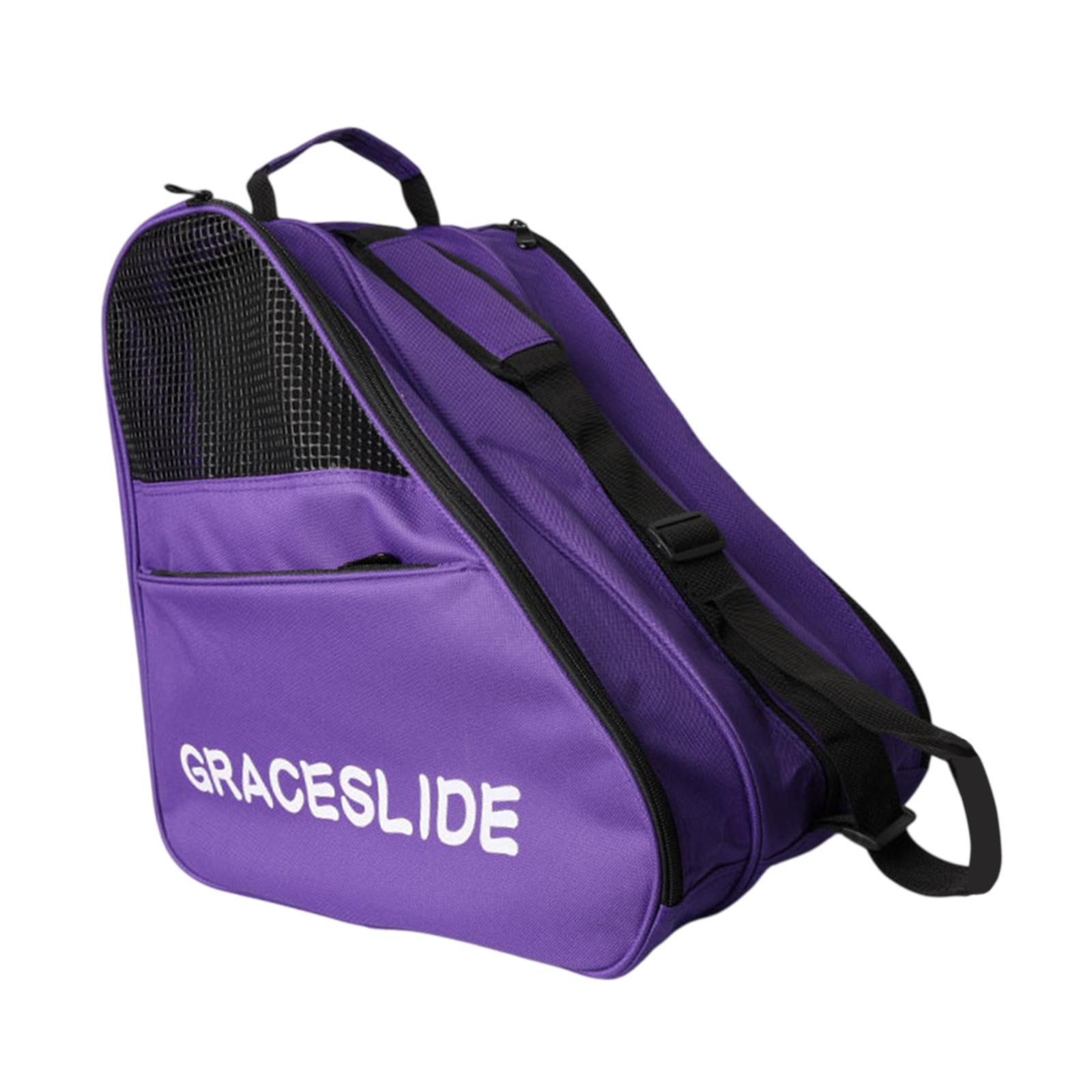 Ioensy - Bolsa De Almacenamiento Para Patines, Bolsa Para Zapatos De Patinaje, Bolsa Para Exteriores, Para Niños Y Mujeres, Color Morado