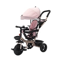 Triciclo 3 En 1 Con Apoya Pies Y Canastos 360°Lubabycas Rosado