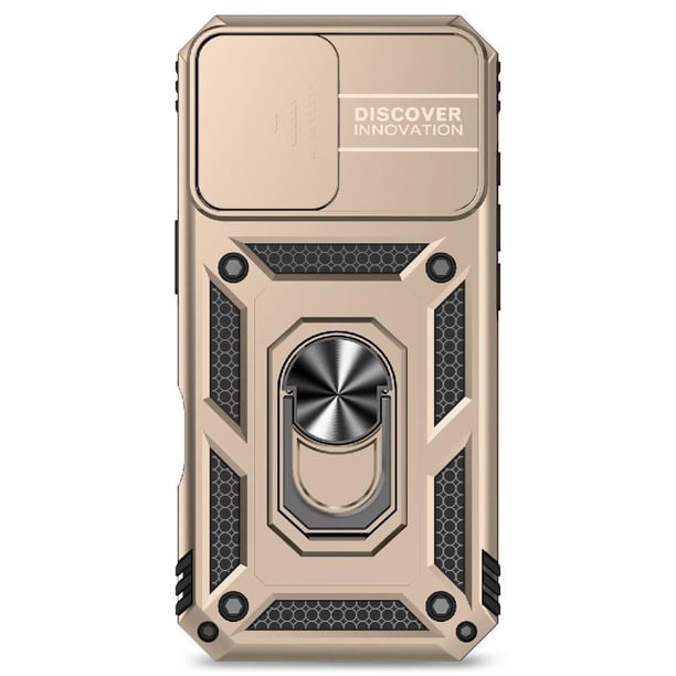 Funda Resistente Anillo Soporte iPhone 17 Privacidad Cámara Montaje Magnético Oro