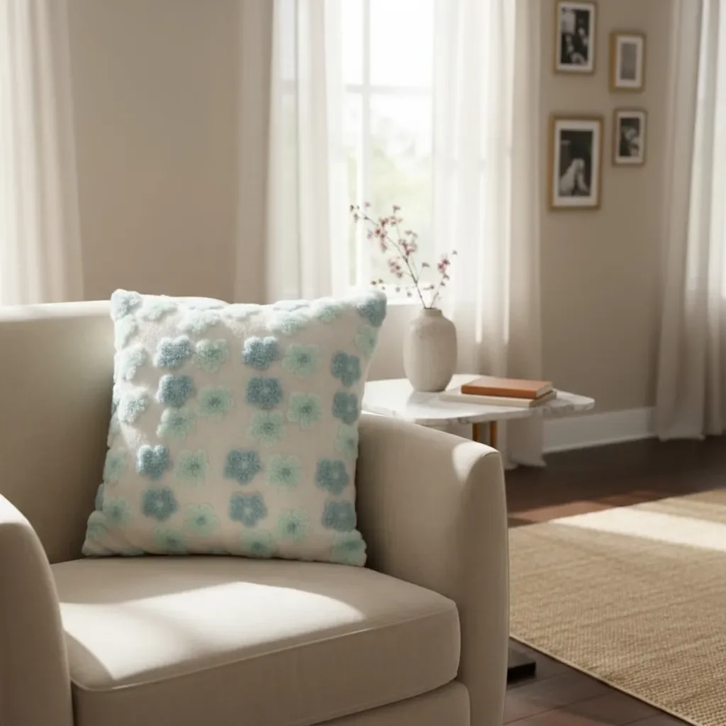 Casadeliacl - Funda De Cojín Bordada Flores 45x45 Cm 6 Uni - Verde Claro - Flores Bordadas