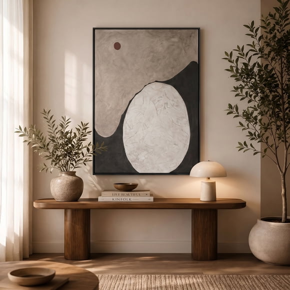 Cuadro Canva Abstracto Neutral Eclipse