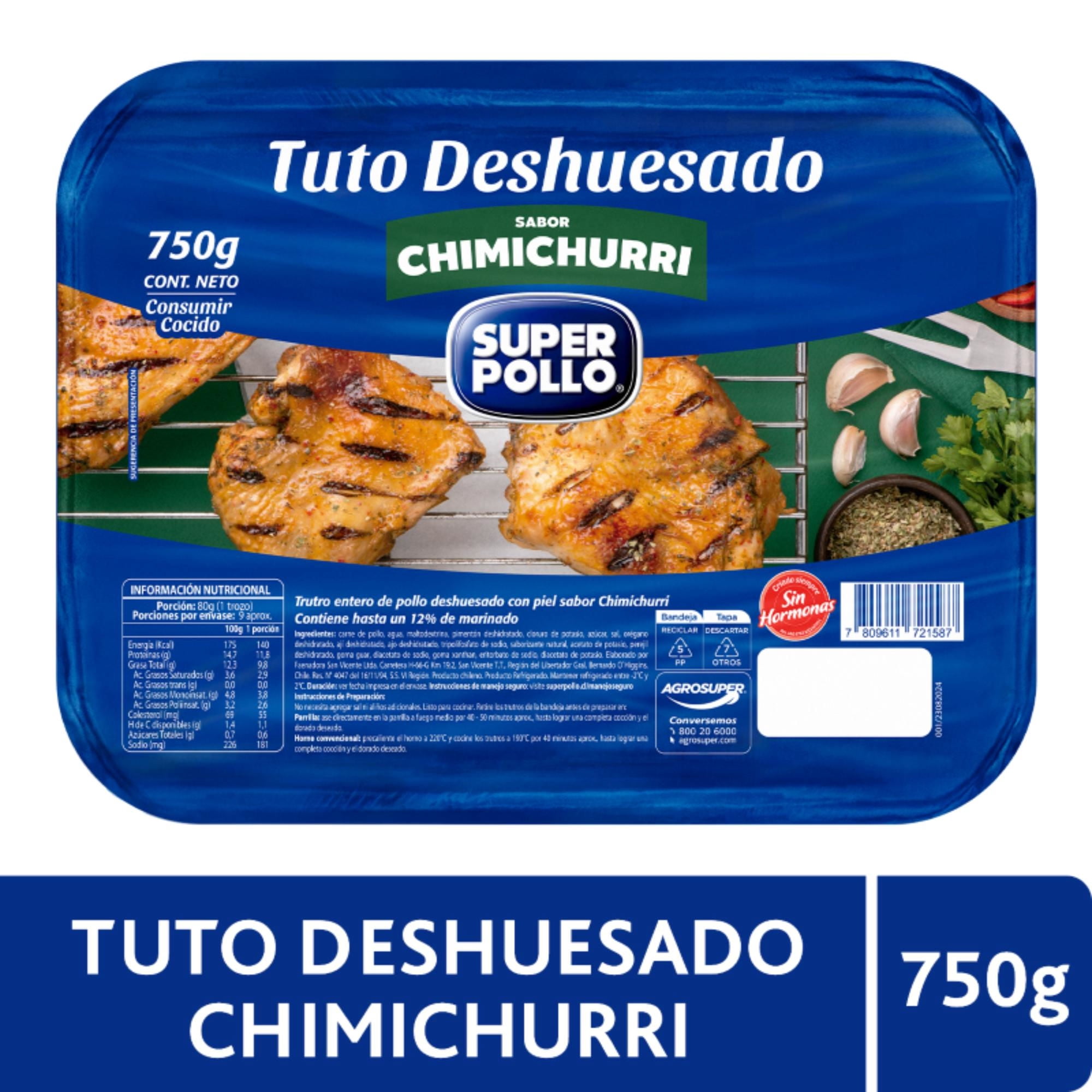 Pollo Trutro Entero Deshuesado Chimuchurri Envasado 750 g Super Pollo
