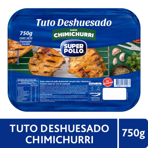 Pollo Trutro Entero Deshuesado Chimuchurri Envasado, 750 g