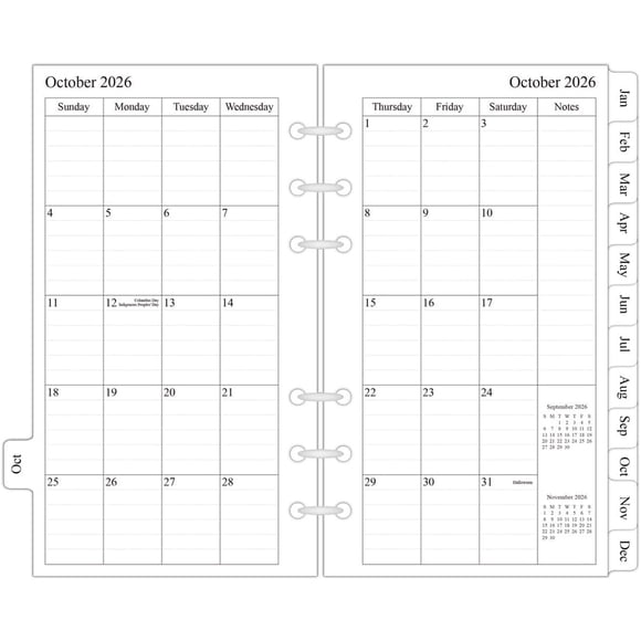 Newestor 2026–2027 Monthly Planner Refill, 3.75 x 6.75 in