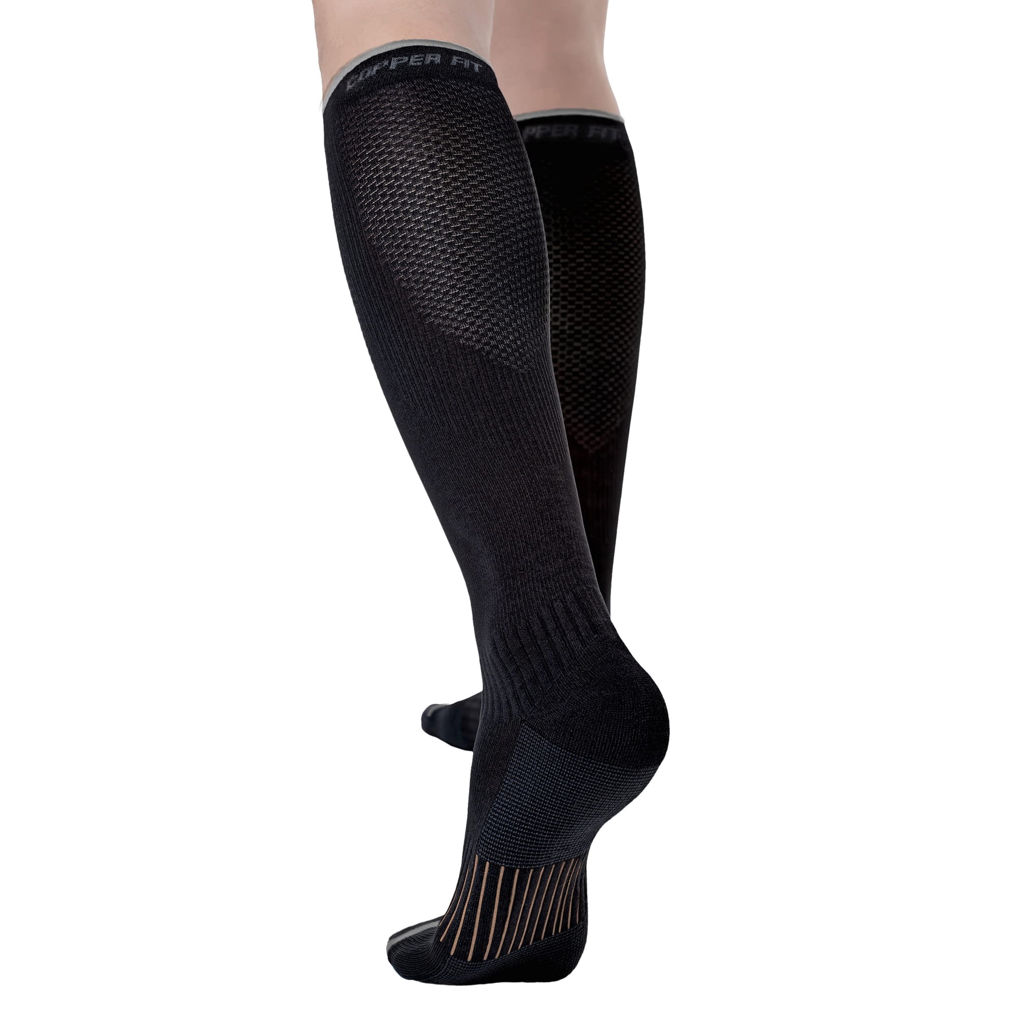 Calcetines De Compresión Copper Fit 2.0 Easy-off Hasta La Rodilla Negros