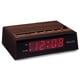 thumbnail image 2 of Reloj despertador Westclox estilo madera retro con pantalla LED roja, 2 of 7