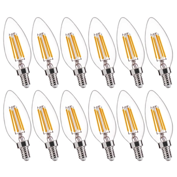 Bombillas LED para candelabro FLSNT B11 E12, 4,5 W, 2700 K, regulables, paquete de 12