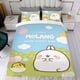 thumbnail image 4 of Molang Conjunto de sábanas temático, trío de piezas, cómodo y amigable con la piel, diseño único, regalo de decoración para el hogar para familiares, amigos y fans,173X218cm, 4 of 6