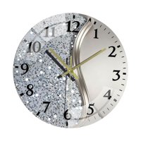Magideal - Reloj De Pared Estético Redondo Decorativo Silencioso Con Diseño Artístico Creativo En Vidrio Templado Para Dormitorio Oficina Sala De Estar Cocina Estudio Adecuado Para Regalo Estilo B