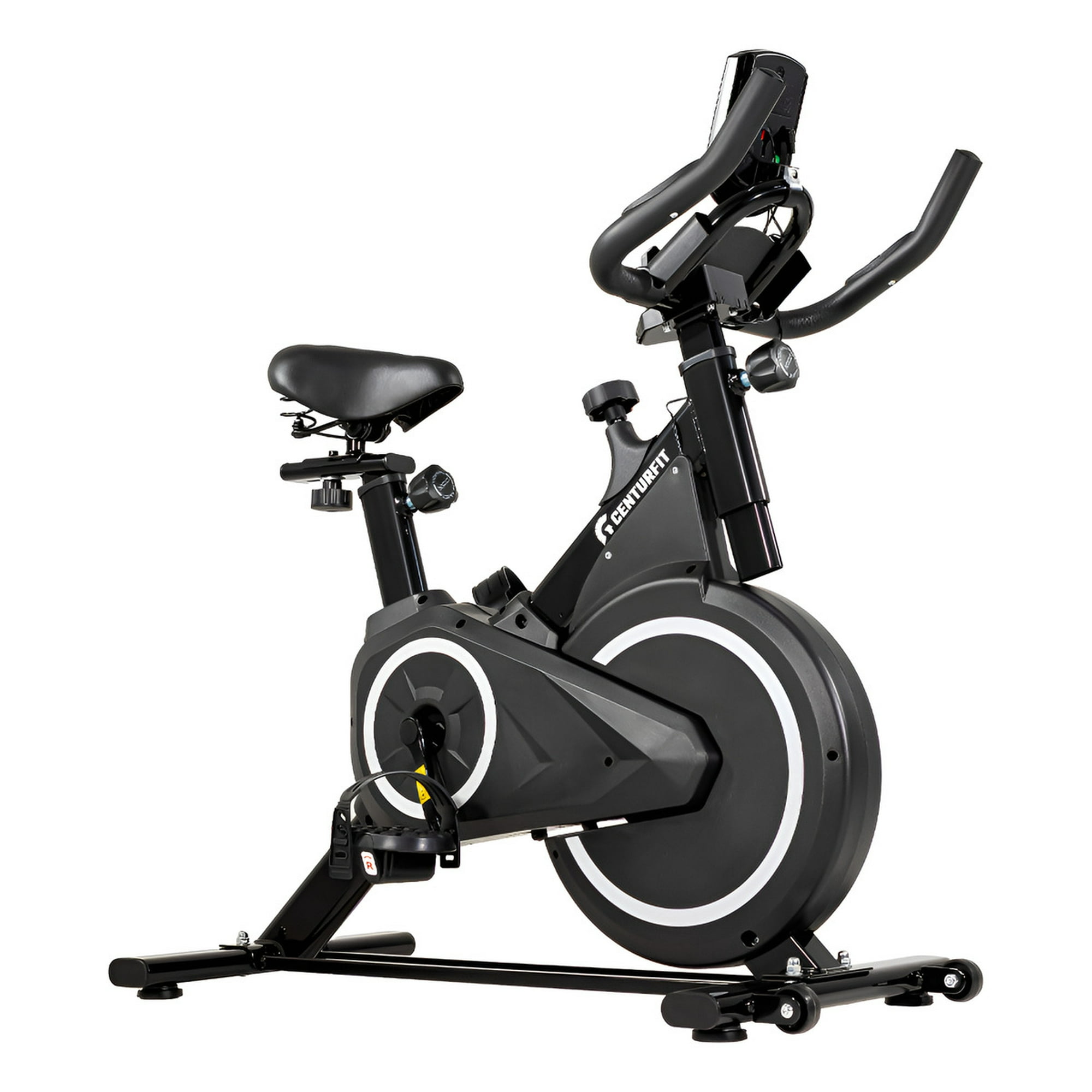 Bicicleta Spinning Centurfit Fija Estacionaria De 20 Kg, Fitness Profesional Con Monitor De Pulso, Resistencia Ajustable Y Diseño En Color Negro