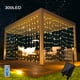 thumbnail image 1 of 1pc 300/200/100 LED Solar Curtain Light, Multiple Color Options, Outdoor Remote Control, 8 Lighting Modes Fairy Light, IP65 Waterproof Copper Wire Light, Christmas Party Wedding Family Bedroom Garden, 1 of 5