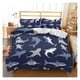 thumbnail image 1 of x755 Bed SheetsBlue and White Cartoon Shark Fish Print Kids Duvet Cover Boys Girls Luxury Room Decoration for Children Teens Gift Size 3-Piece Bedding Set (1 Duvet Cover + 2 Pillow Shams) nj755, 1 of 5