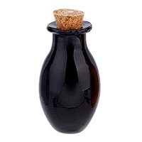 Bothyi - Pequeñas Botellas De Vidrio Con Tapones De Corcho, Frascos Transparentes Para Botellas De Deseos, Color Negro
