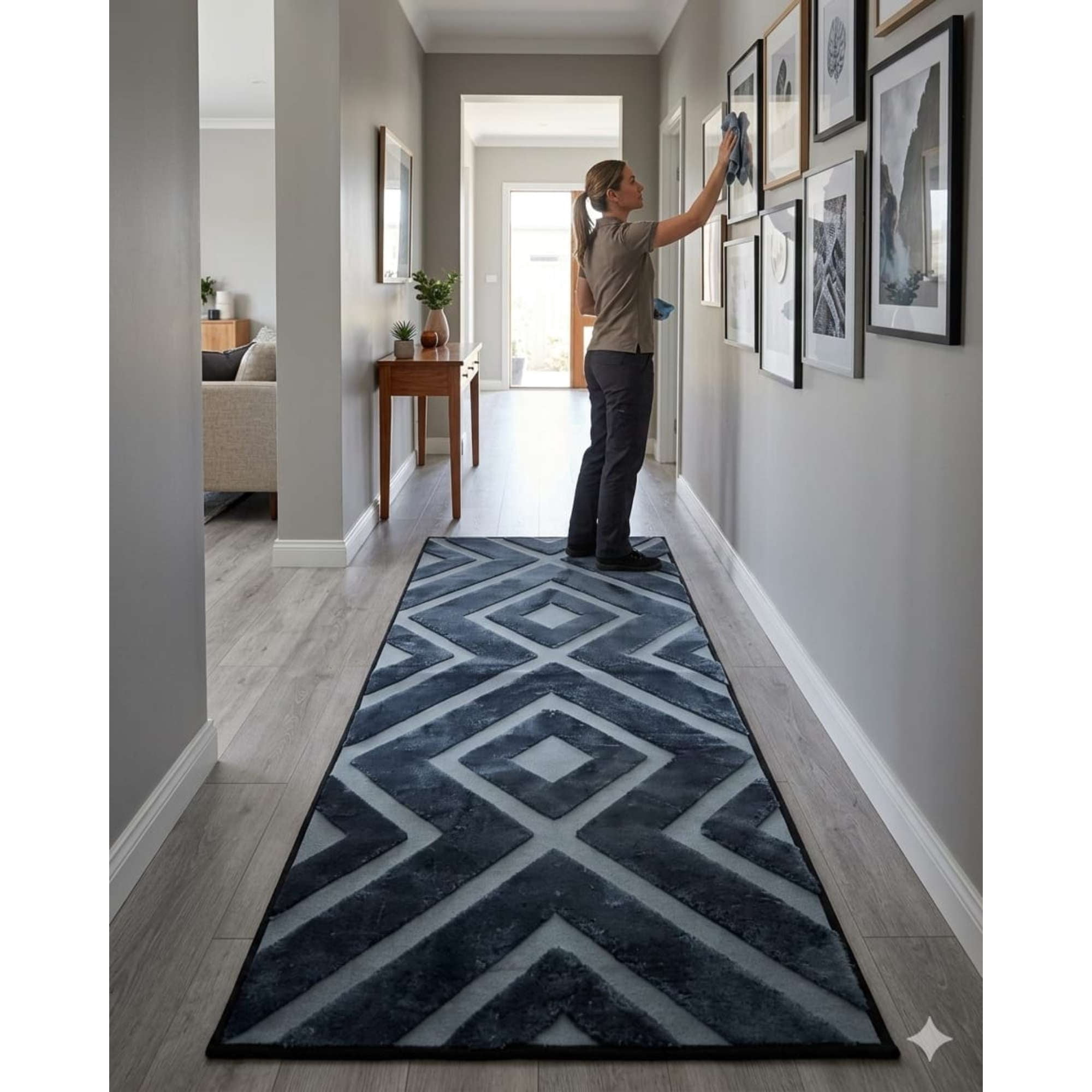 Mylhogar - Alfombra Pasillera Moderna Diseño Jacquard 60x160cm