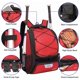 thumbnail image 4 of Mochila de Béisbol DAFISKY 34x19x47 cm Rojo con Soporte para Casco y Bate, 4 of 7