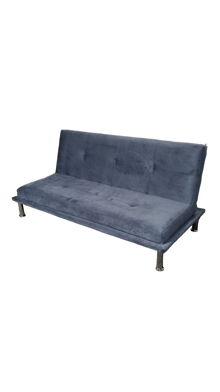 Diseños Valestrini - Sofa Cama Felpa Gris Oscuro
