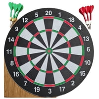 Joerex - Tablero Dardos Papel Doblecara Grande 43Cms +6 Dardos