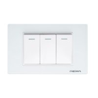 Interruptor Triple 9/32 Línea Arrayán Marfil - Rema