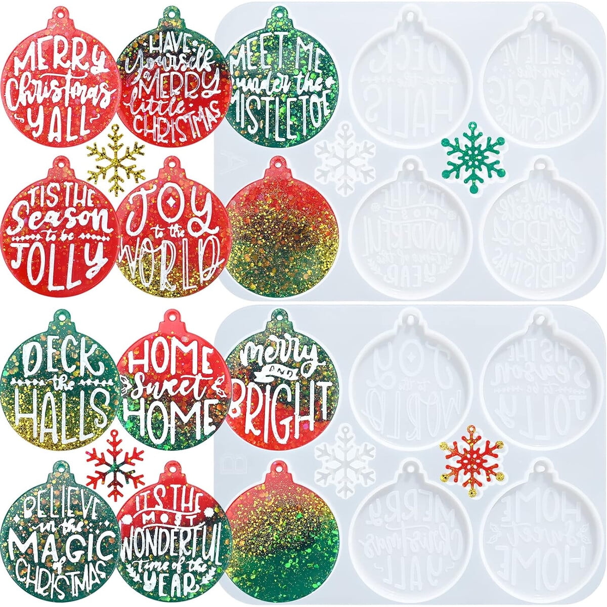 Sakolla - Molde Resina Navidad 2 Pack Redondo Silicona 2 85in
