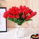 thumbnail image 2 of Xiao Hua 8 Flores de Tulipán Artificiales con Tacto real Ramo de Flores de Tulipán de PU Adecuado para Decoración Del Hogar, Oficina, Fiesta, Boda (Rojo), 2 of 4