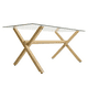 thumbnail image 1 of Mesa De Vidrio X 140 Con Patas Simil Madera, 1 of 4
