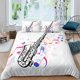 thumbnail image 1 of Rotating Musical Notes Bedding Set for Kids Musical Instrument Retro Jazz Music Theme Quilt Cover Saxophone, 1 of 5
