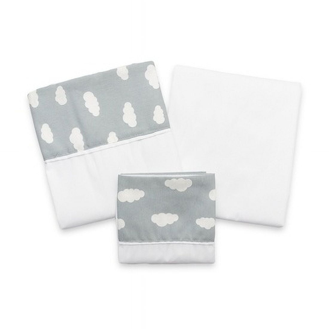 Garey - Juego De Sabanas Para Cuna Moisés, Diseño Nube Gris 65x90